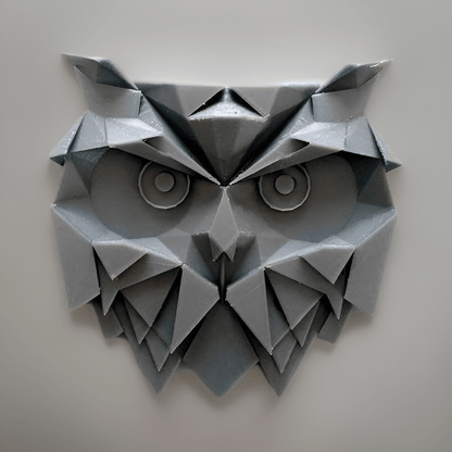 Geometric Owl Sculpture - Modern Art 3D Printed Decor - Celestial Crafts