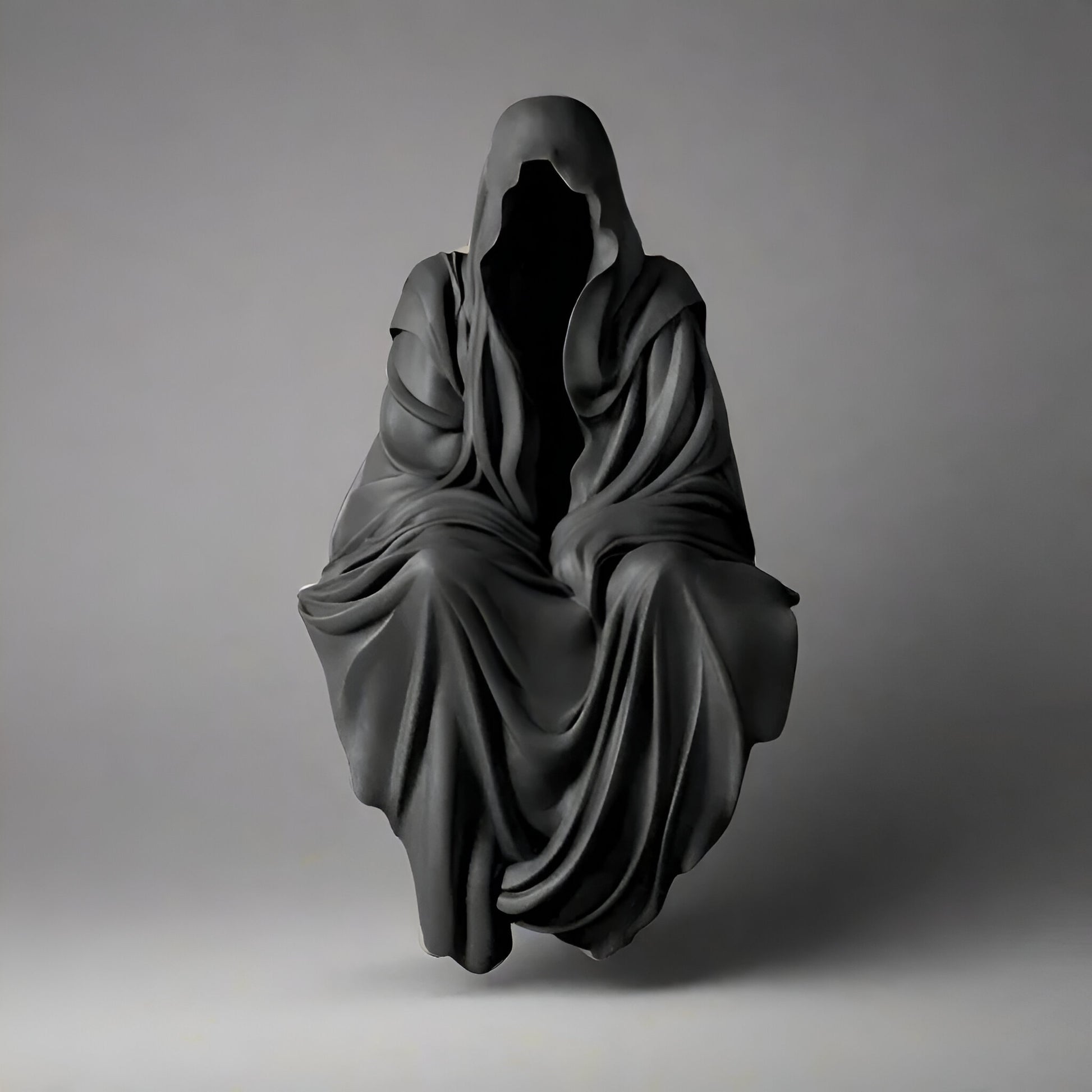 Sitting Ghost Lurking Spectre - Eerie Gothic and Halloween Decor - Celestial Crafts