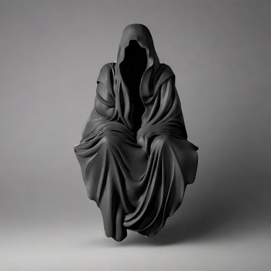 Sitting Ghost Lurking Spectre - Eerie Gothic and Halloween Decor - Celestial Crafts