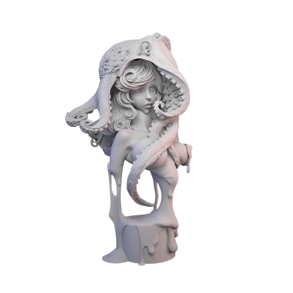 Octopus Girl Figurine - Unique Nautical Fantasy Decor - Celestial Crafts