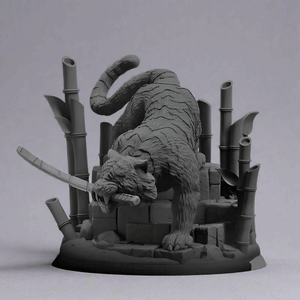 Fearless Tiger - Bold and Majestic Animal Sculpture - Celestial Crafts