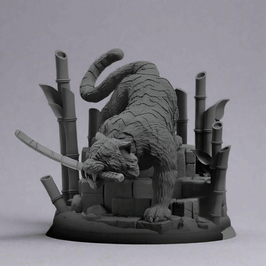 Fearless Tiger - Bold and Majestic Animal Sculpture - Celestial Crafts
