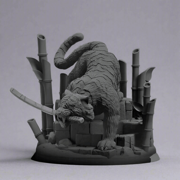 Fearless Tiger - Bold and Majestic Animal Sculpture - Celestial Crafts