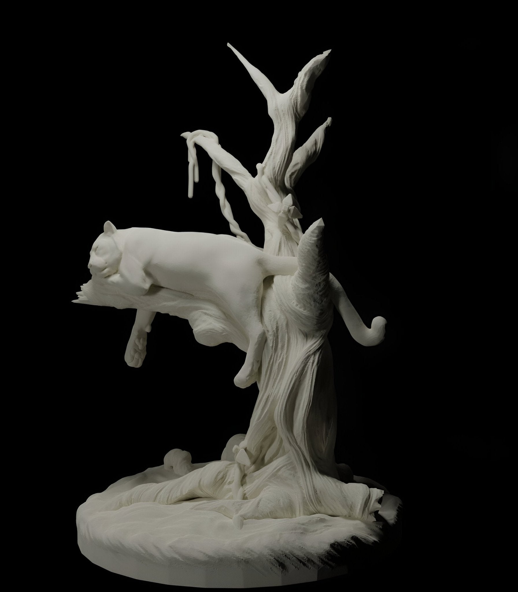 Majestic Leopard on Tree Statue - Wild Elegance for Home Decor - Celestial Crafts