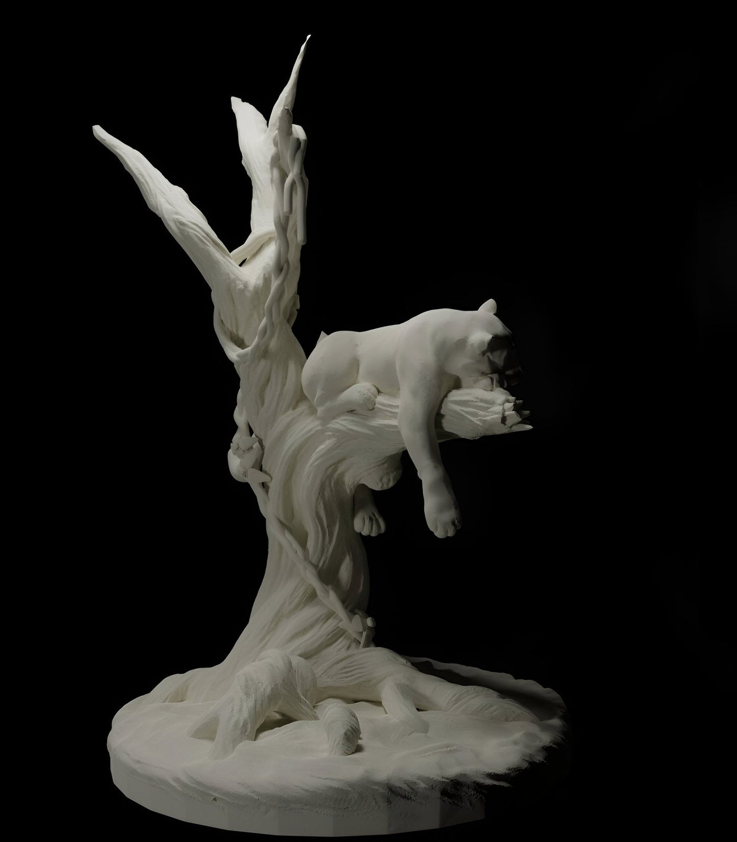 Majestic Leopard on Tree Statue - Wild Elegance for Home Decor - Celestial Crafts