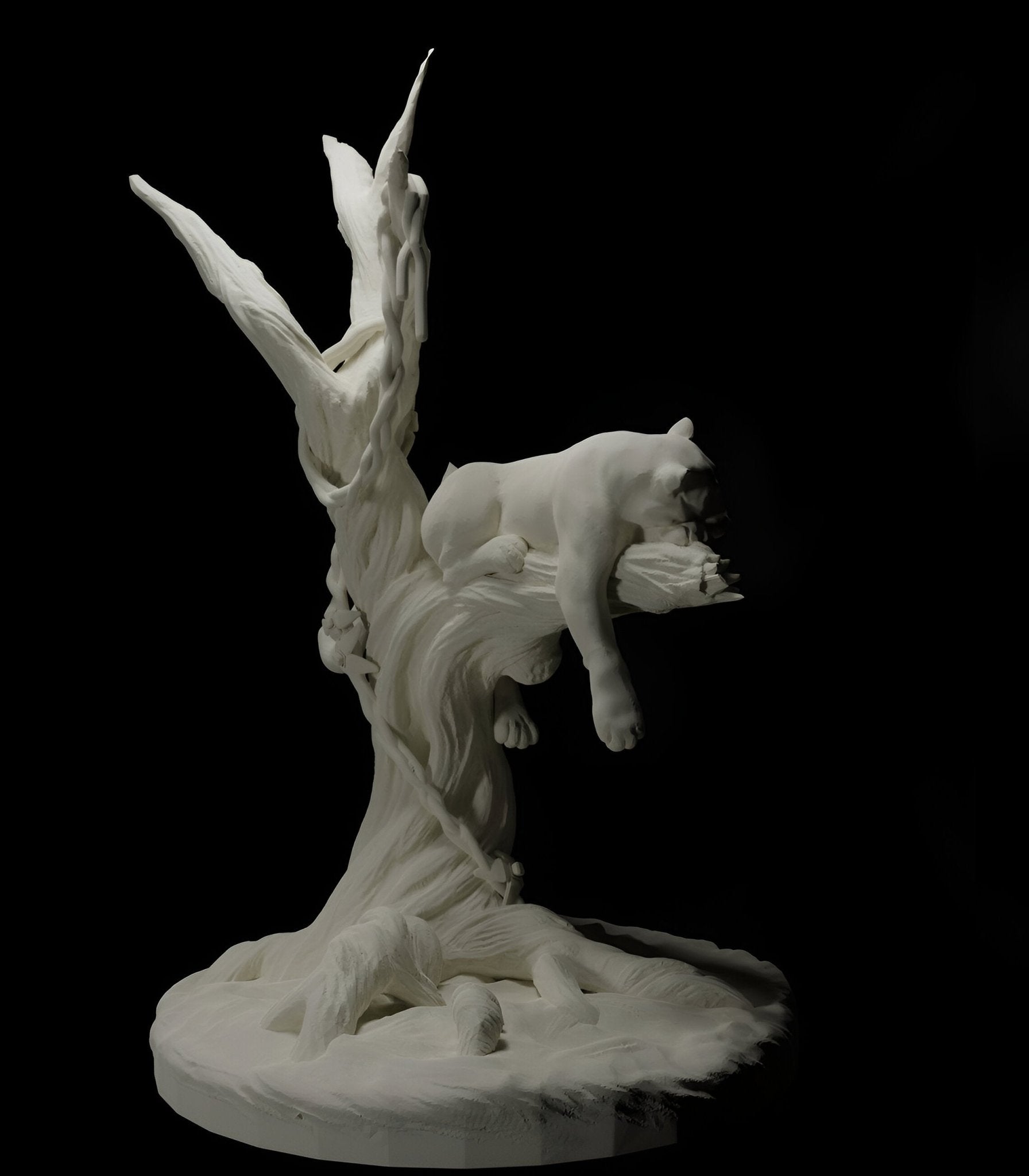 Majestic Leopard on Tree Statue - Wild Elegance for Home Decor - Celestial Crafts