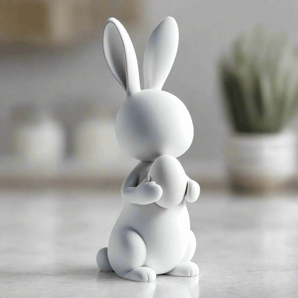 Festive Easter Bunny Sculpture