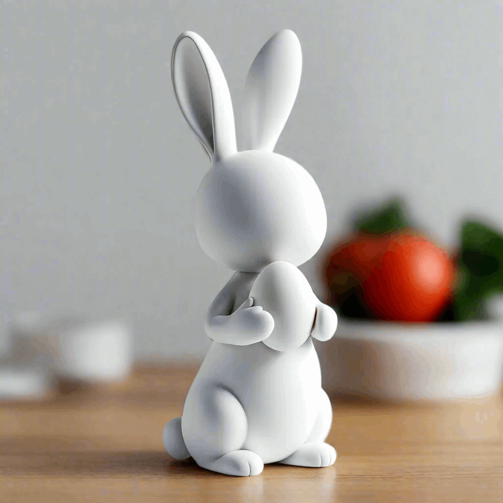 Festive Easter Bunny Sculpture