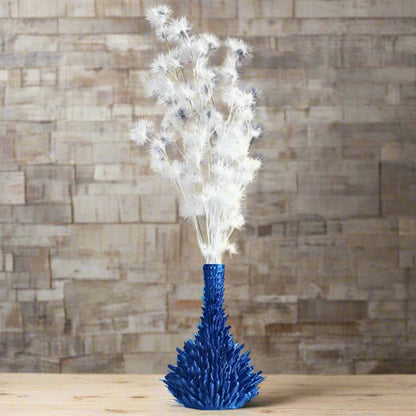 Vibrant Blue Coral - Inspired 3D Printed Decorative Vase – Modern Accent Piece - Celestial Crafts