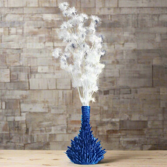 Vibrant Blue Coral - Inspired 3D Printed Decorative Vase – Modern Accent Piece - Celestial Crafts