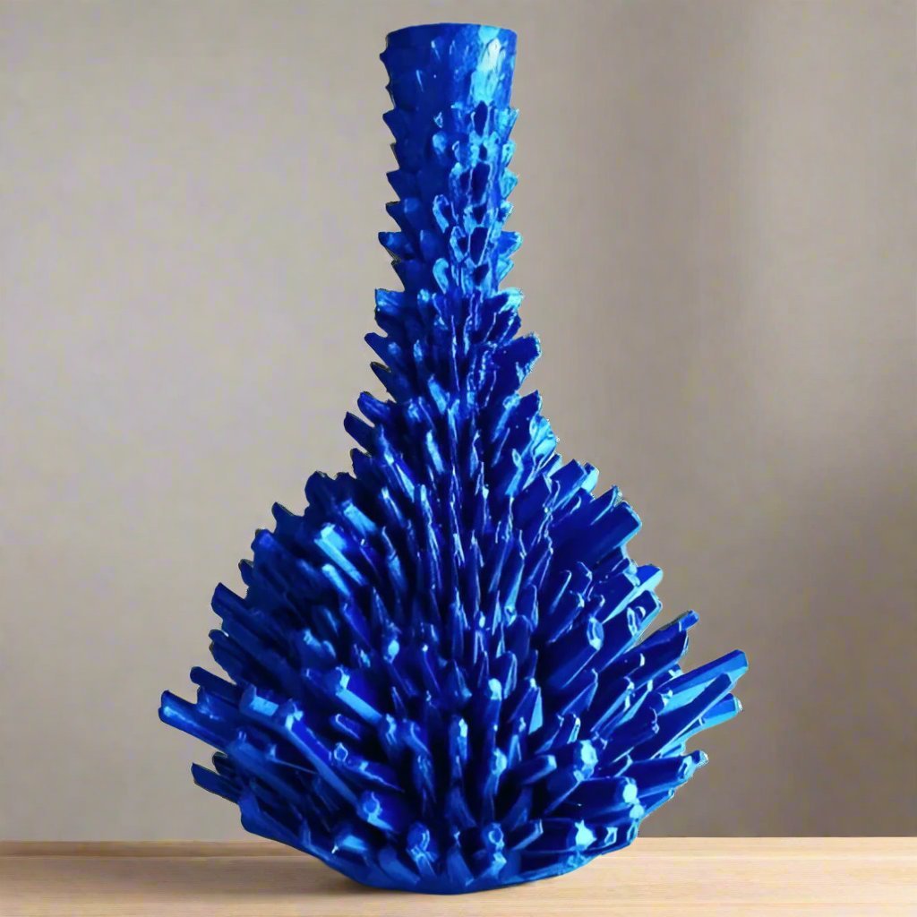 Vibrant Blue Coral - Inspired 3D Printed Decorative Vase – Modern Accent Piece - Celestial Crafts