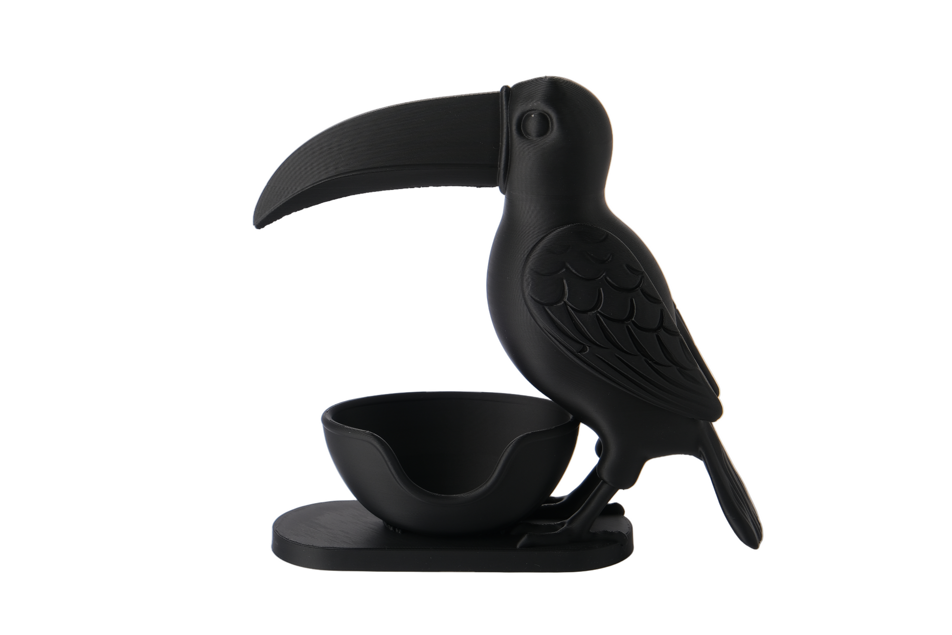Toucan bird serving bowl product shot - artistic home decorative item against white background