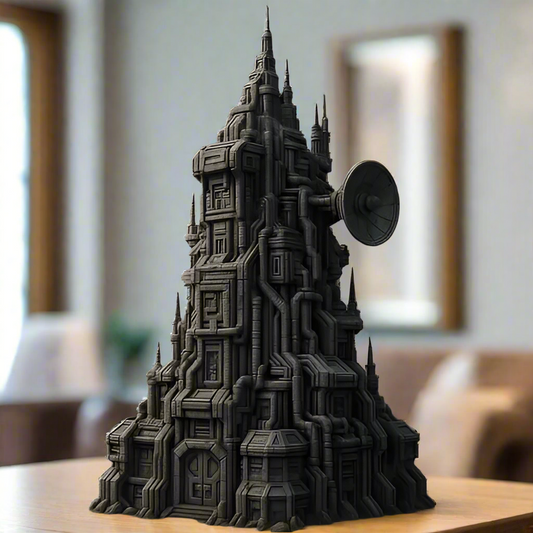 Futuristic Tower Ruins Decor Accent