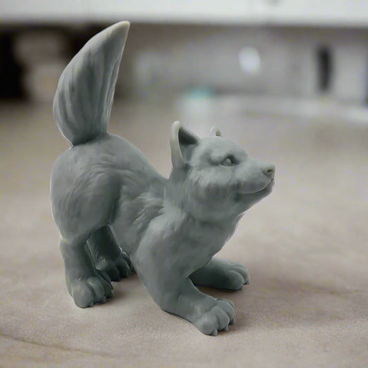Wolf Cub Figurine: Majestic & Minimalist