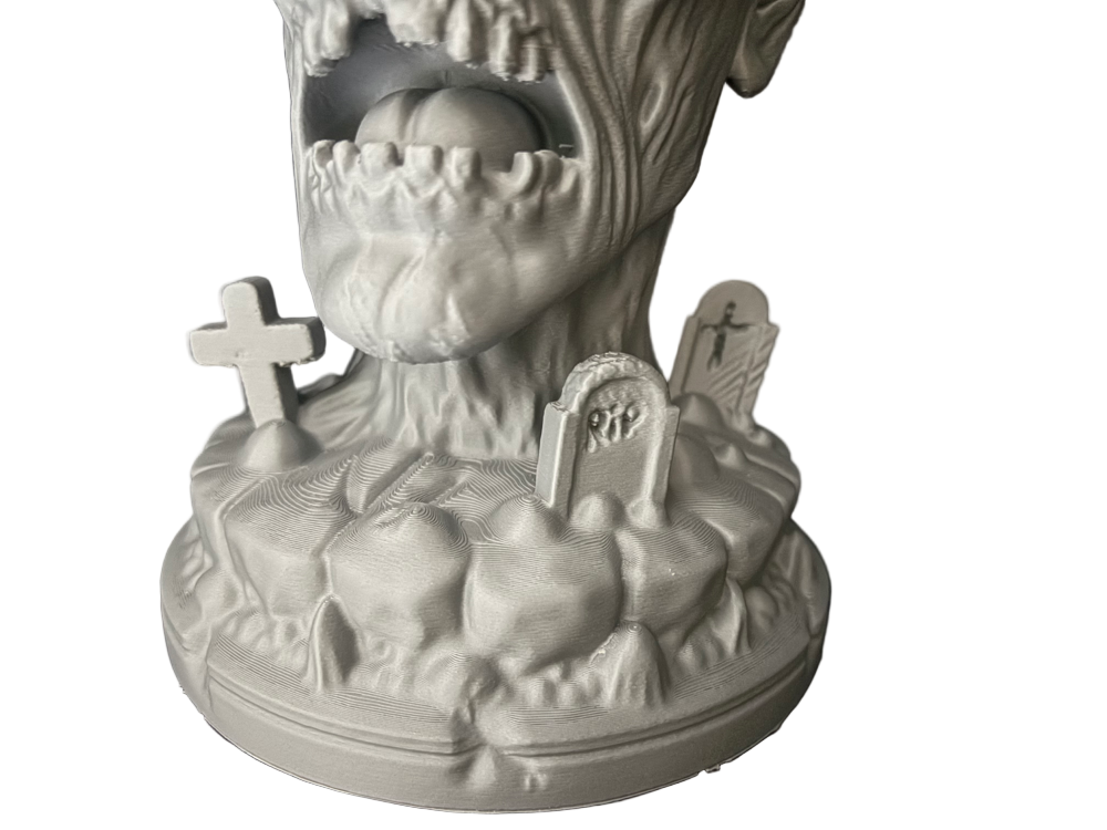 Zombie skull head storage container - PLA resin Halloween pen holder desk organizer